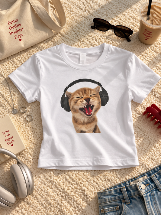 Cool cat fitted tee