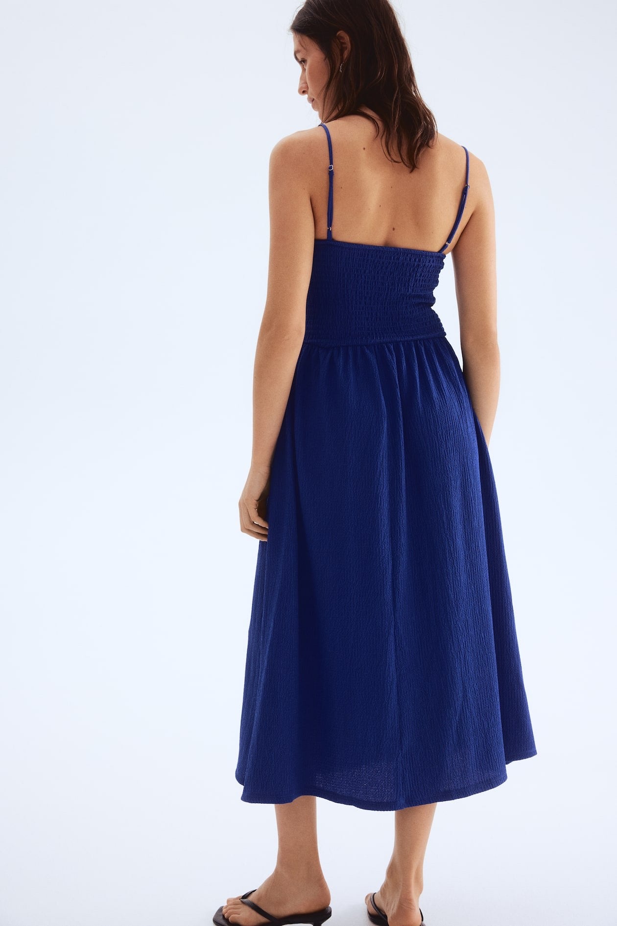 Navy H&M Smocked Dress